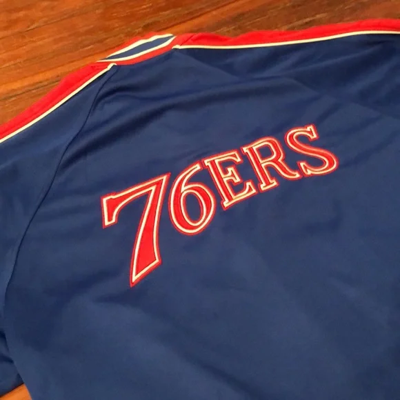 Philadelphia 76ers Vintage XXL Tracksuit Made in Korea USG blue red embroidered - Picture 9 of 10